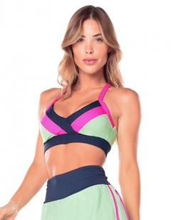 TOP TRICOLOR ESTELA - 028898 - C0280 - VERDE MENTA - VESTEM - loja online