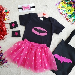 Conj. Baby Saia Tule Batgirl (coração) - comprar online