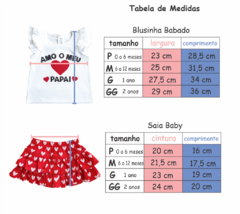 Conjunto Kids Saia Babado Eu te amo Papai (Coraçãozinho) - comprar online