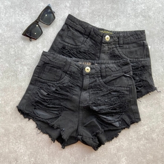 SHORT JEANS DESTROYED BLACK-