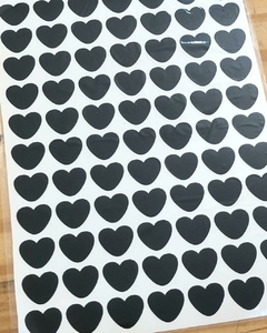 VINILO CORAZONES NEGRO (20 x 15 CM.)