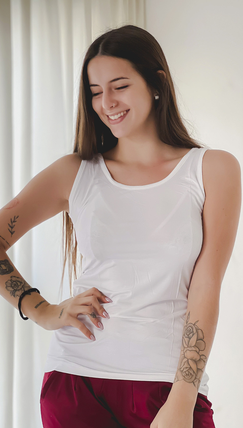 Musculosa básica Bamboo Blanca