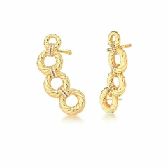 BRINCO MAXI EARCUFF ARGOLAS TORCIDAS DETALHE EM ZIRCÔNIA DOURADO - comprar online