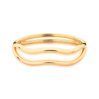 BRACELETE 2 FIOS ABERTO ORGÂNCO DOURADO - comprar online