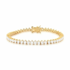 PULSEIRA RIVIERA ZIRCONIA 3 GARRAS DOURADO