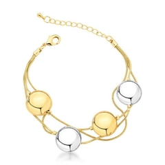 PULSEIRA ESFERAS DUO DE BANHOS LISA DOURADO - comprar online