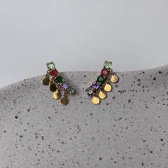 BRINCO EARCUFF CRISTAL E CHAPINHA DOURADO - comprar online