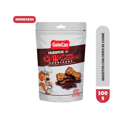 Huesitos Golocan Chips Carne 500Grs