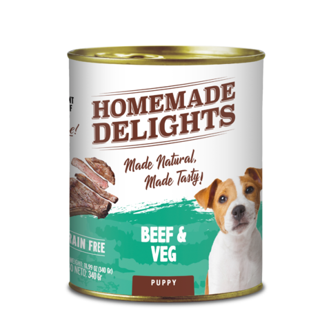 Homemade Perro Beef & Veg Puppy x 340 Grs. - Carne y Vegetales -