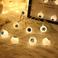 Guirnalda Ojos Halloween Luz Led Luces Pila Cotillon Deco