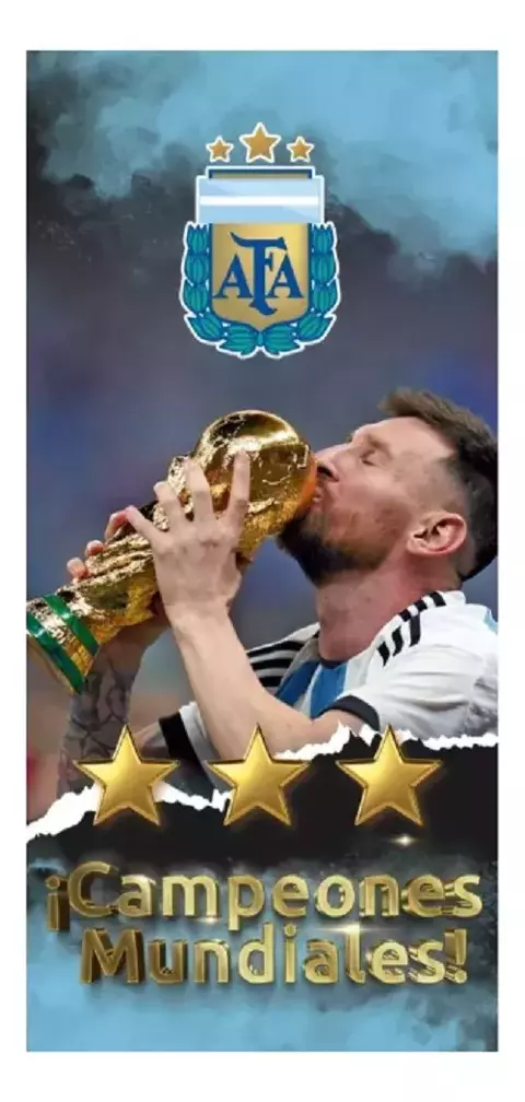 Toallon Secado Rapido Argentina Messi Afa Futbol + Bolsa