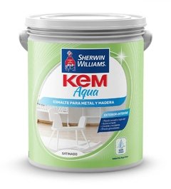 Kem Aqua Esmalte Al Agua Blanco Satinado X 4 Lts