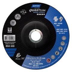 Disco de Desbaste Metal 115 x 6,4 mm Norton BNA Caja x 10 Un