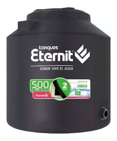 Tanque De Agua Eternit Estándar Bicapa Vertical Polietileno 500l Negro