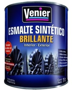 Venier Sintetico 3p Negro Brillante X 1 Lts