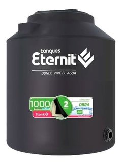 Tanque De Agua Eternit Estándar Bicapa Vertical Polietileno 1000l Negro