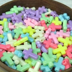 Miçangas de Cruz com Furo Passante Candy Colors
