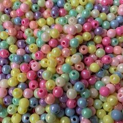 Miçanga Candy Colors 6mm Plástico
