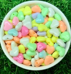 Miçanga Coração Candy Colors 11x12mm