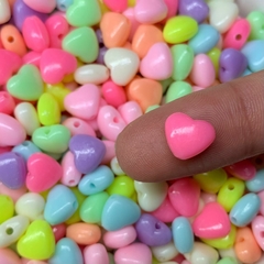 Miçanga de Coração Candy Colors 9mm