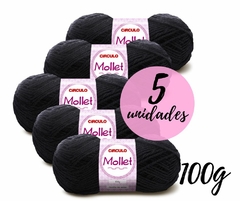 Kit 5 Novelos Fio Lã Mollet 100g Círculo Cores Tricô/Crochê - comprar online