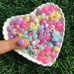Miçanga Coração Irisado Candy Colors 8mm