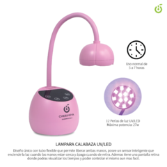 LAMPARA CALABAZA INALAMBRICA UV/LED ROSA 27W BH003385 - comprar online