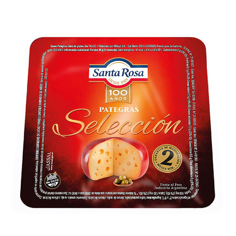 QUESO PATEGRAS SELECCION TROZADO SANTA ROSA - 0.26 KG APROX P/PIEZA