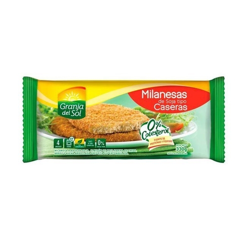 MILANESA DE SOJA TRADICIONAL TIPO CASERA X330GR GRANJA DEL SOL