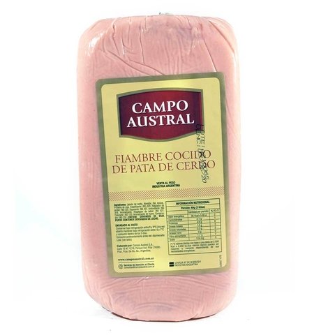 FIAMBRE DE PATA DE CERDO CUADRADO CAMPO AUSTRAL- 6.20 KG APROX P/PIEZA