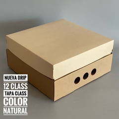 MINI PACK x 2 u DRIP BOX 12 CLASS, TAPA CLASS (25x25x12 cm) Nueva! color natural