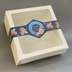 MINI PACK x 6 u DELY 22 V con visor (22x22x10 cm) con Faja Ilustrada "FELIZ DÍA - Flowers"