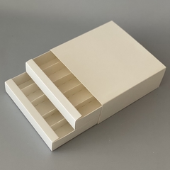 Mini Pack x 2 u CAJONERA DOBLE BLANCA CON DIVISIONES (17x17x6.5 cm) PARA BOMBONES /CHOCOLATES - comprar online