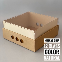 MINI PACK x 2 u DRIP BOX 12 CLASS (25x25x12 cm) Nueva ! Color natural