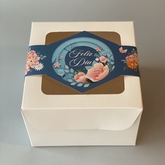 MINI PACK x 6 u DELY 14 V con visor (14x14x10 cm) con VISOR y faja Ilustrada "FELIZ DIA - Flowers" - comprar online