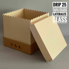 MINI PACK x 2 u DRIP BOX 25 laterales Class TAPA SIMPLE CARTULINA Class color natural (25x25x25 cm) Nueva!