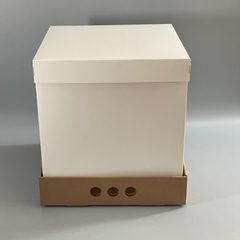 MINI PACK x 2 u BIG BOX 25 TAPA SIMPLE CARTULINA BLANCA (35x35x25 cm)