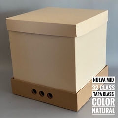 MINI PACK x 2 u MID BOX 32 CLASS, TAPA CLASS (30x30x32 cm) Nuevas! color natural
