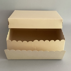 MINI PACK x 2 u TAR Class tapa Class (28x28x11cm) CAJA PARA DESAYUNOS / TORTAS de 1 piso - Nuevo ! (color natural) - tienda online