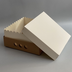 MINI PACK x 2 u DRIP BOX 12 TAPA SIMPLE CARTULINA BLANCA (25x25x12 cm) - wincopack