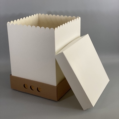 MINI PACK x 2 u DRIP BOX 32 TAPA SIMPLE CARTULINA BLANCA (25x25x32 cm)