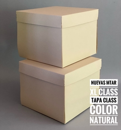 MINI PACK x 2 u MTAR XL Class tapa Class (25x25x20 cm) CAJA PARA TORTAS / DRIP CAKES Nuevas! (color Natural)
