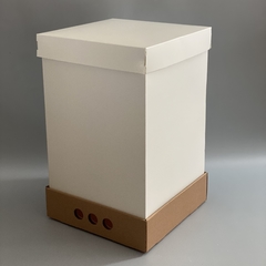 MINI PACK x 2 u DRIP BOX 40 TAPA SIMPLE CARTULINA BLANCA (25x25x40 cm)