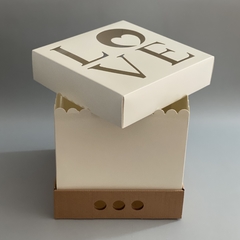 MINI PACK x 2 u DRIP BOX 25 TAPA CARTULINA VISOR LOVE (25x25x25 cm) - wincopack