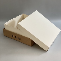 MINI PACK x 2 u MID BOX 12 TAPA SIMPLE CARTULINA BLANCA (30x30x12cm) en internet