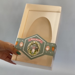 MINI PACK x 2u - Medio Huevo PASCUA 18 cm - H3 + FAJA DE PASCUA - (25x15x7.5 cm) con ranura para cucharita - tienda online