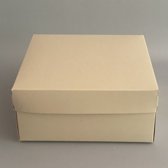 MINI PACK x 2 u MTAR Class tapa Class (25x25x11cm) CAJA PARA DESAYUNOS / TORTAS de 1 piso - Nuevo ! (color natural) - wincopack