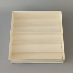 Mini Pack x 2 u CHEESECAKE + DIVISIONES PLEGABLES (25x25x 7.5 cm) CAJA DEGUSTACION / PETIT FOURS / DESAYUNOS - wincopack