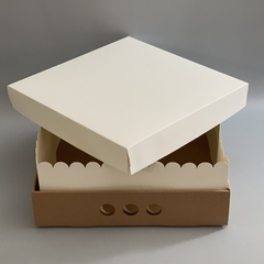 MINI PACK x 2 u MID BOX 12 TAPA SIMPLE CARTULINA BLANCA (30x30x12cm)