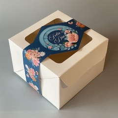 MINI PACK x 6 u DELY 14 V con visor (14x14x10 cm) con VISOR y faja Ilustrada "FELIZ DIA - Flowers" - tienda online
